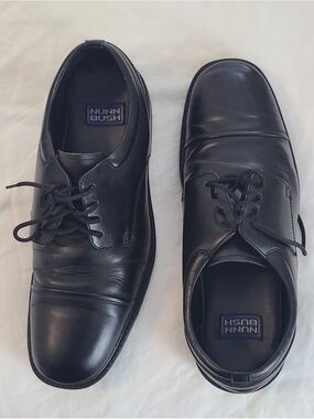 Nunn Bush Men's Black Cap-Toe Lace-Up Dress Oxfords